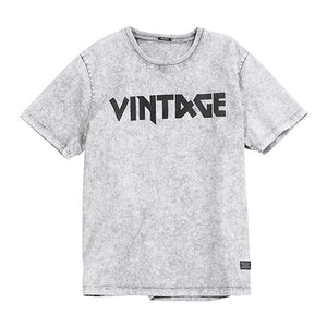 SIMWOOD 2019 summer snow washed t shirt men vintage high quality print letter o-neck tshirt top brand clothing 190257