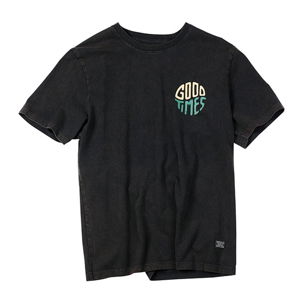 SIMWOOD 2019 Summer New T-Shirt Men Vintage Washed 100% Cotton Tshirt Letter Print Fashion High Quality Plus Size Tops 190132